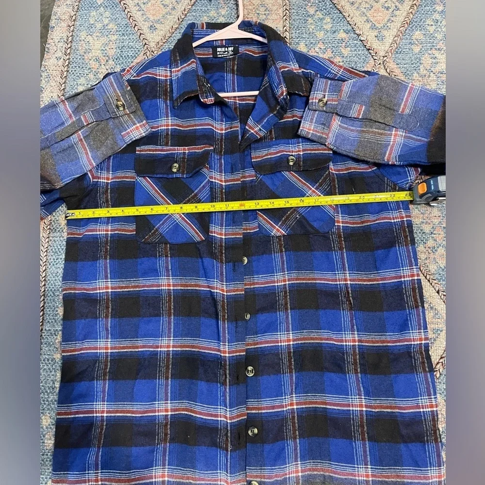 Extra long cozy vintage wash oversized flannel.